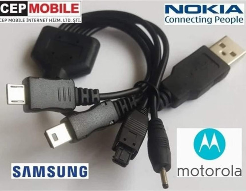 4In1 Samsung Nokia Motorola Htc Sony Asus Lg Mp3 Usb Şarj Kablosu