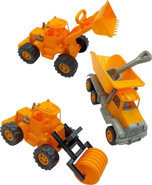 Oyuncak Iş Makineları Plastik Büyük Boy Iş Makineları 3'Lü Set