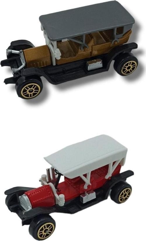 Oyuncak Metal Klasik Model Arabalar 1:64 Ölçek Nostaljik Klasik Arabalar Seti 2 Adet