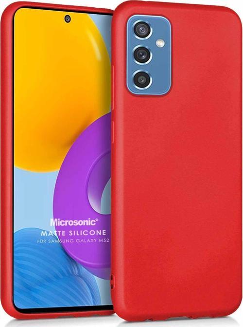 Matte Silicone Samsung Galaxy M52 Kılıf Kırmızı