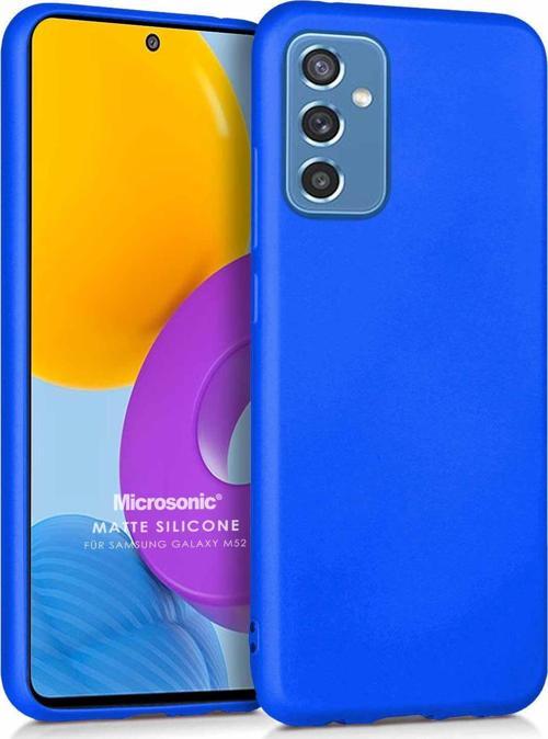 Matte Silicone Samsung Galaxy M52 Kılıf Mavi
