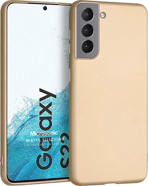 Matte Silicone Samsung Galaxy S22 Kılıf Gold