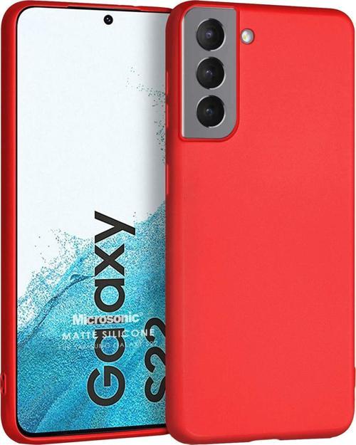 Matte Silicone Samsung Galaxy S22 Kılıf Kırmızı