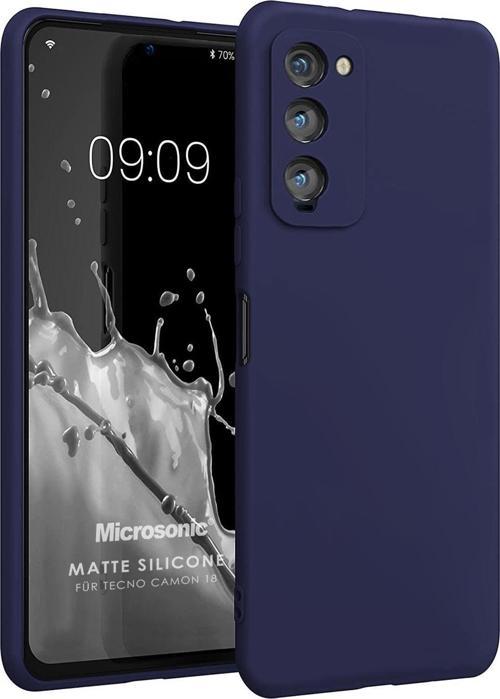 Matte Silicone TECNO Camon 18 Kılıf Lacivert