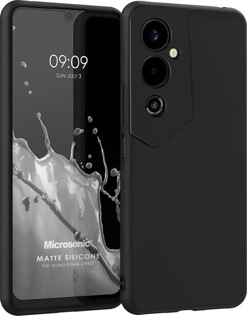 Matte Silicone TECNO Pova 4 Pro Kılıf Siyah