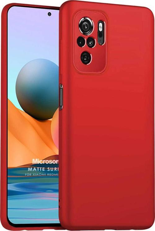 Matte Silicone Xiaomi Redmi Note 10 Kılıf Kırmızı