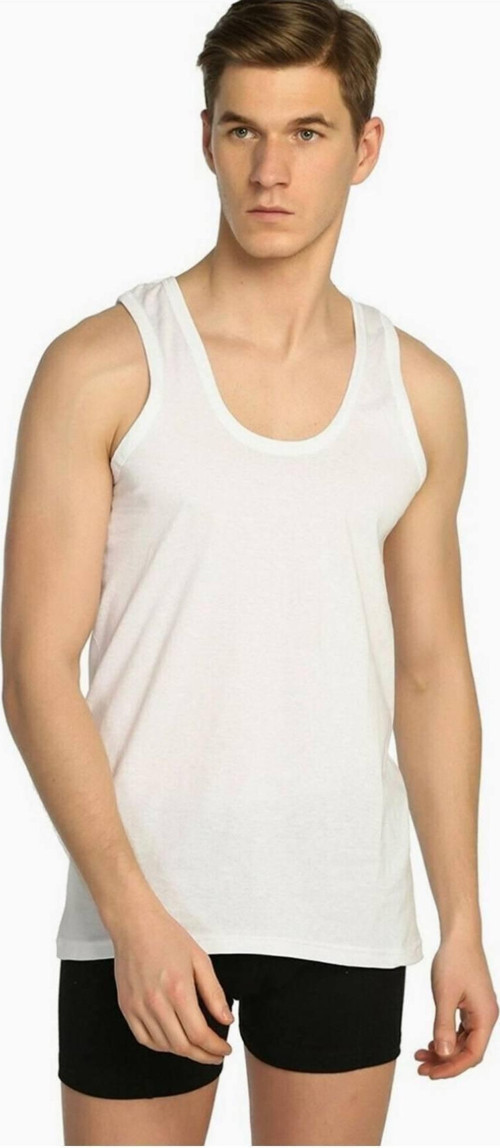 Erkek Klasik Penye Atlet Beyaz Yeni Sezon (12 Adet Ekonomik Paket)