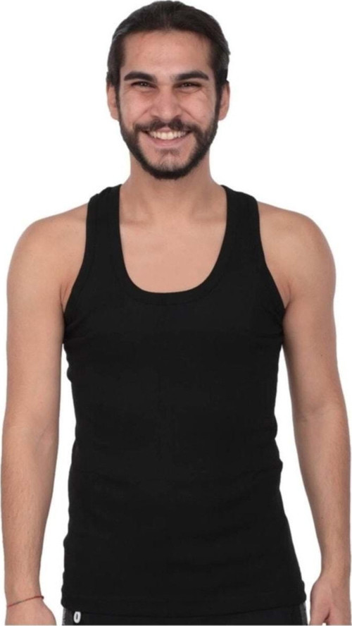 Erkek 2'Li Paket 102 Ribanalı Atlet - Siyah - Xl