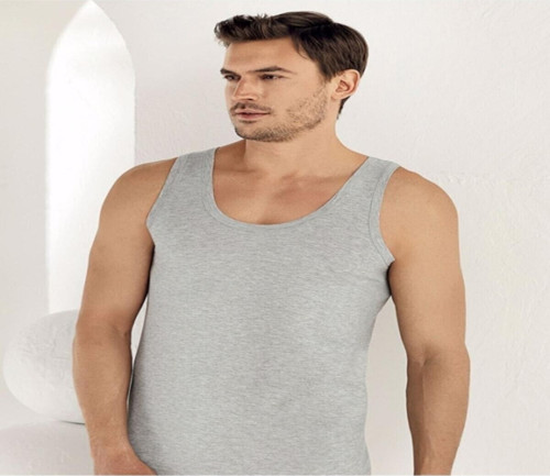Erkek Gri 6'Lı Paket %100 Pamuk Atlet Me002 Tme002Set