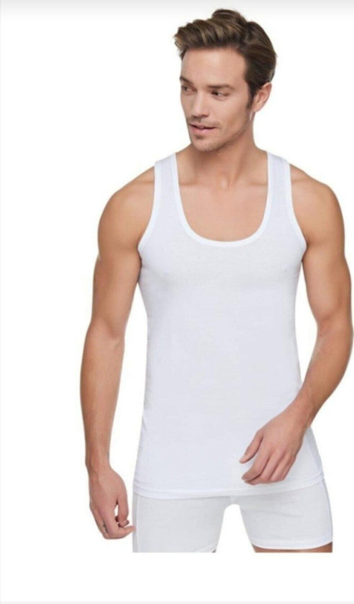 Erkek Beyaz Pamuk Atlet 6'Lı Paket