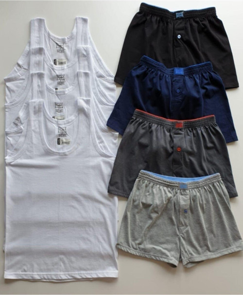 Erkek 4 Adet Boxer 4 Adet Atlet-8Li Paket