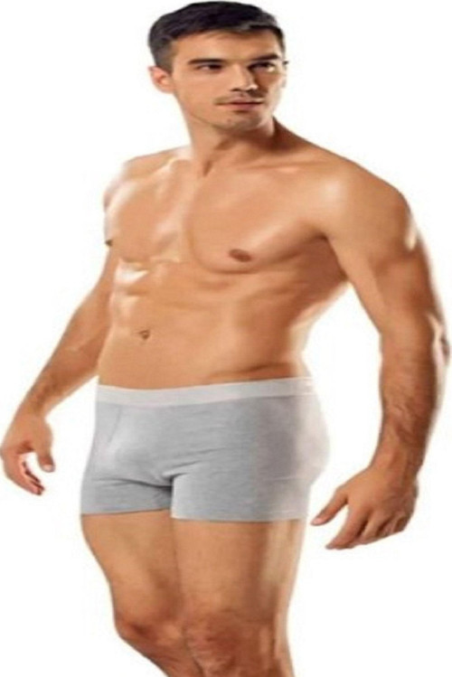 6 Adet Erkek Likralı Elastan Boxer Gri Renk // 6 Adet