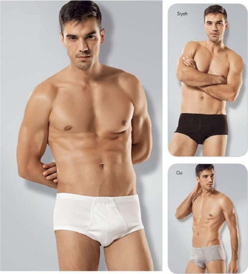 Erkek Slip Battal (6 Lı Paket Siyah Ve Gri) %100 Pamuklu