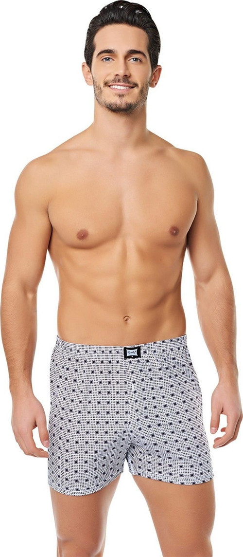 Erkek Çok Renkli 3'Lü Paket Pamuklu Emprime Baskılı Penye Boxer