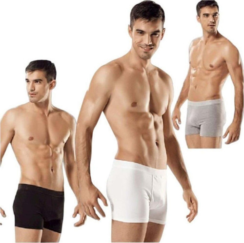 3-6-9-12 Li Paket Pamuk Likralı Erkek Boxer Şort Paçalı Külot