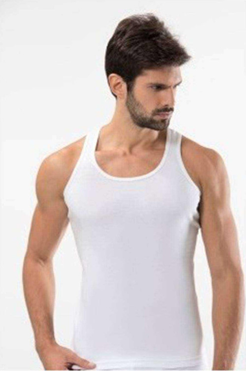 3 Adet Ribana Spor Erkek Beyaz Atlet 0118