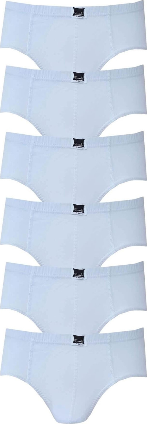 Erkek Çocuk Beyaz Pamuklu Slip Külot 6 Lı Paket