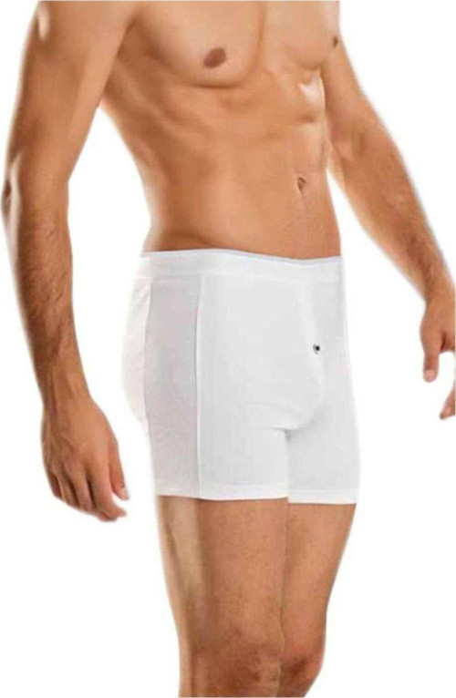Erkek Beyaz 4'Lü Paket 1059 Likralı Düğmeli Boxer