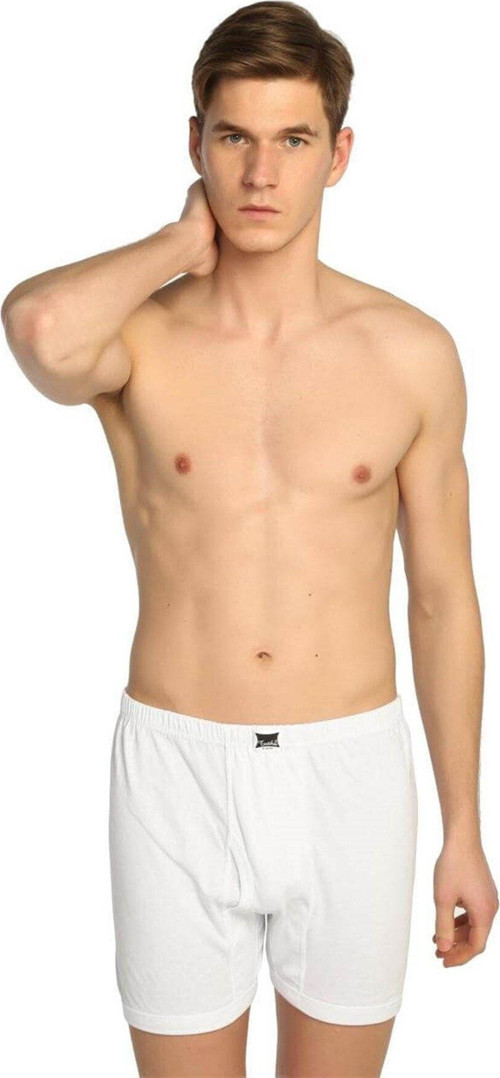 Erkek Ribana Llikralı) Arjantin (Paçalı) Boxer 12'Li Paket (Beyaz)