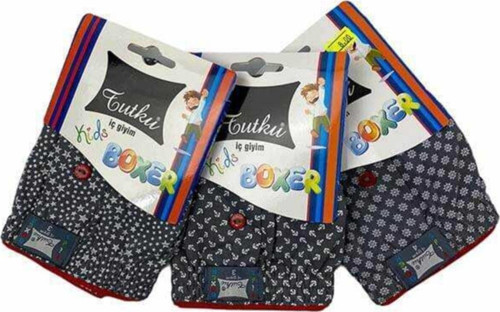 Erkek Çocuk 12'Li Paket Havlu Bel Boxer Karışık Renkler - 12 Adet