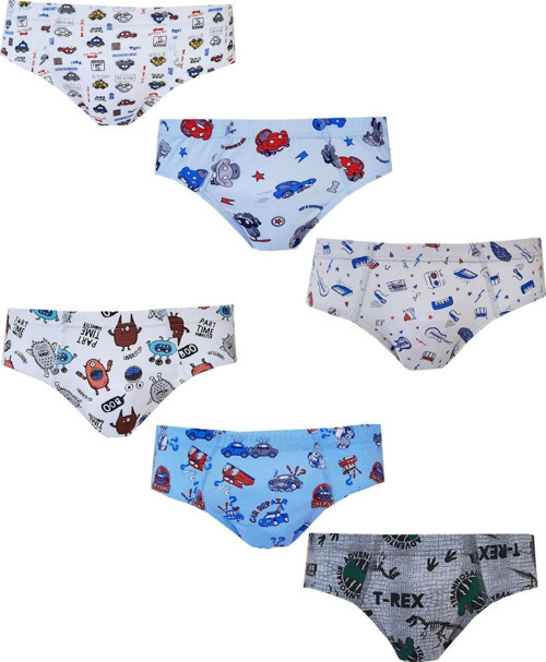 Iç Giyim Erkek Çocuk Renkli Empirme Slip Külot 6 Lı Paket
