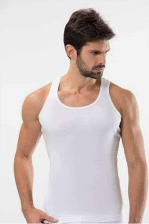 Erkek Beyaz 3'Lü Paket Pamuklu Ribana Spor Atlet Likralı Boxer Takım Boxer Yeni Sezon