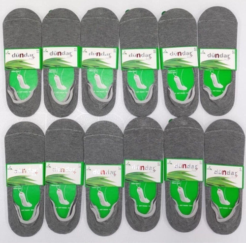 Erkek Gri Bambu Babet Çorap Plus Dikişsiz 12'Li