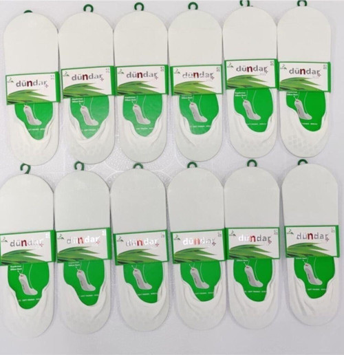 Erkek Beyaz Bambu Babet Çorap Plus Dikişsiz 12'Li