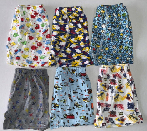 Erkek Çocuk Renkli Elastan Baskılı Boxer (6 Adet)