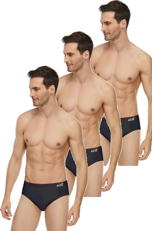 3'Lü Kemerli Lüks Siyah Erkek Slip Abani Classic