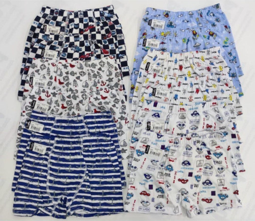 Poky Erkek Çocuk Karışık Renk Elastan 12'Li Boxer Külot