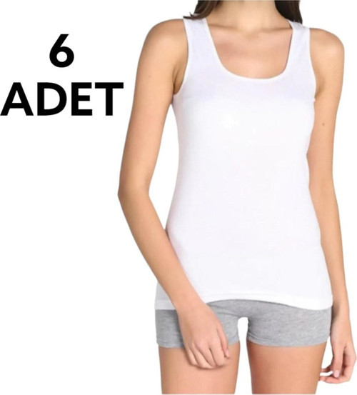 6 Lı Elastan Ribana Pamuklu Atlet