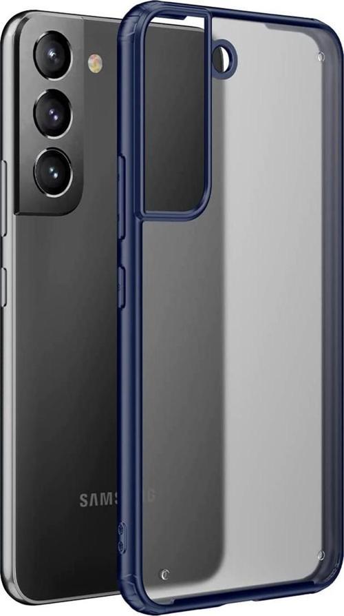 Samsung Galaxy S22 Kılıf Frosted Frame Lacivert