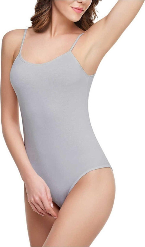 Kadın Gri 3'Lü Paket Ip Askılı Likralı Kancalı Çıtçıtlı Body Zıbın