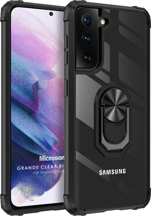 Samsung Galaxy S22 Plus Kılıf Grande Clear Ring Holder Siyah