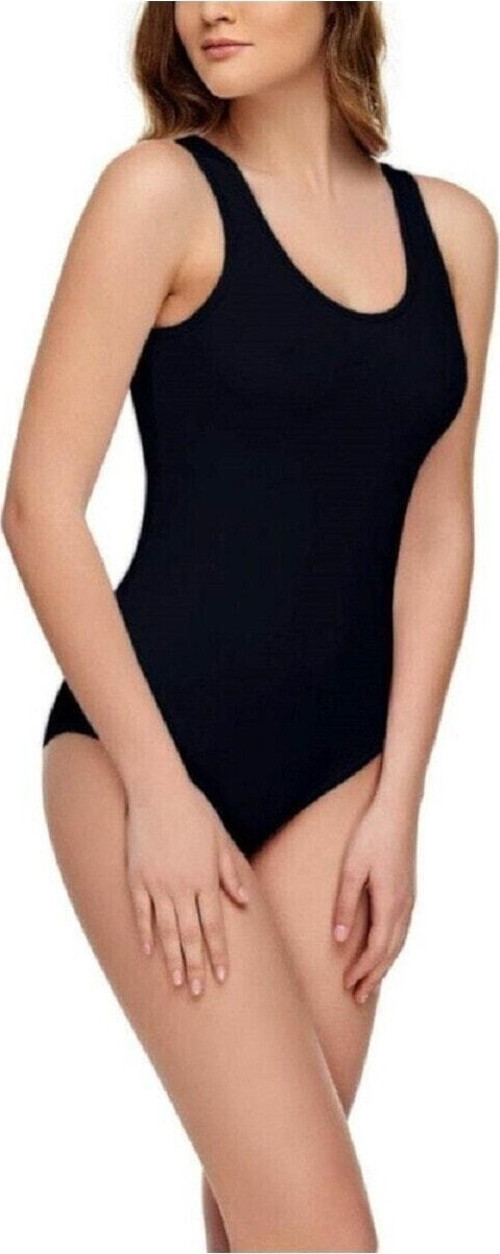 Kadın Siyah Pamuklu Geniş Askılı Body Atlet 6Lı