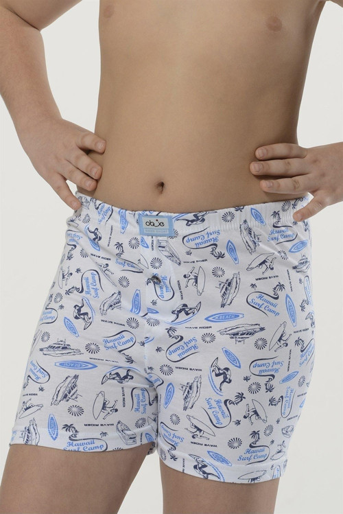 2'Lü Paket Empirme Desenli Çocuk Boxer Mnt Iç Giyim
