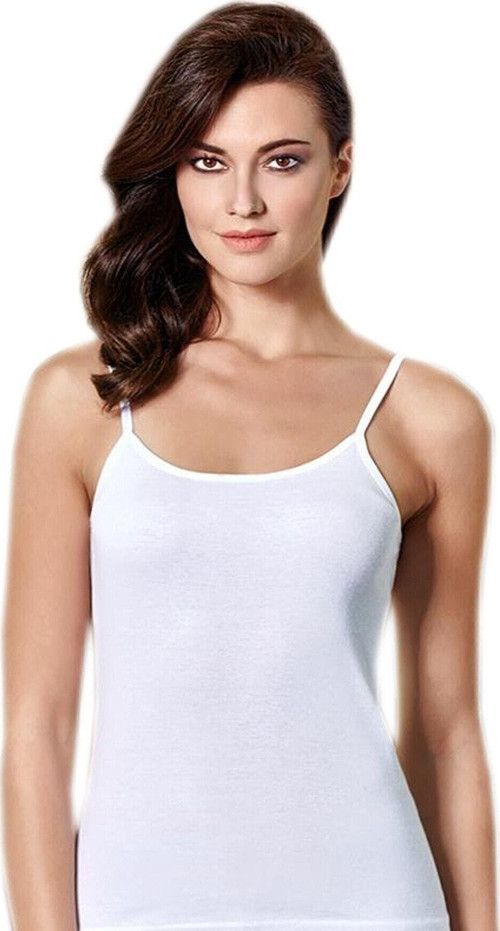 Clara Butik Kadın Beyaz 6'Lı Paket Ip Askılı Atlet