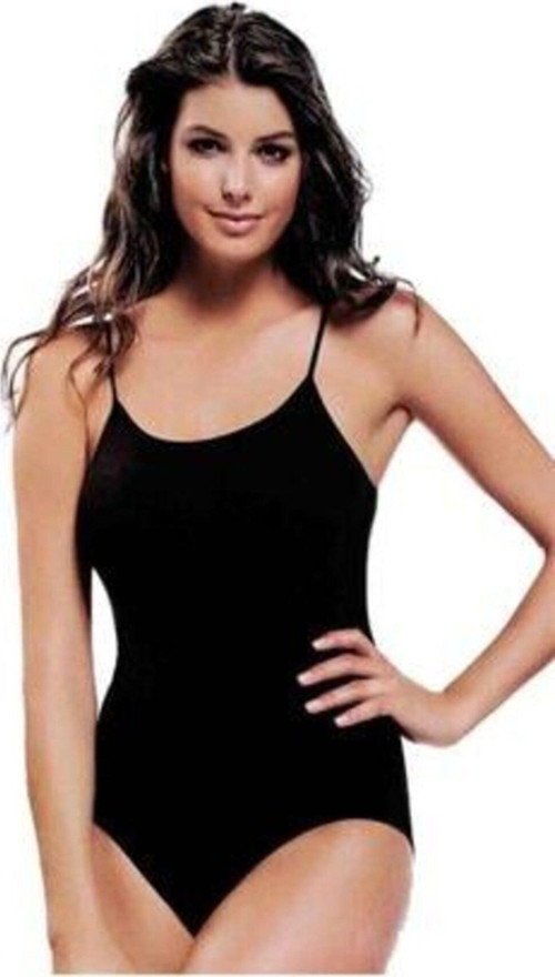 Kadın Siyah Ip Askılı Likralı Çıtçıtlı Body Zıbın 6 Adet