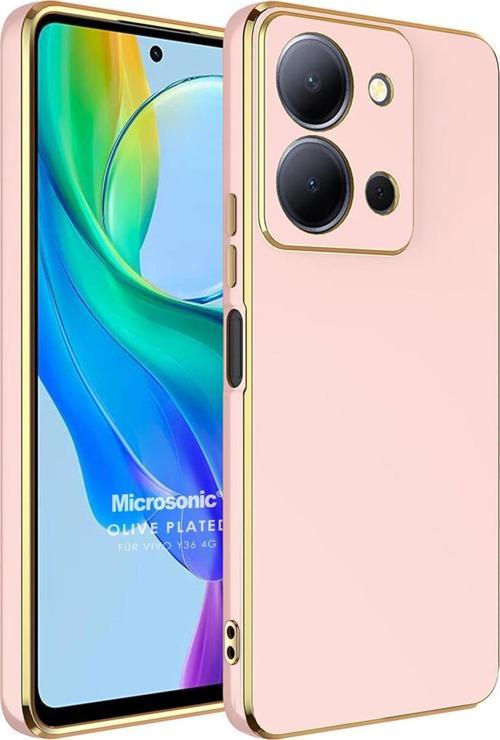 Vivo Y36 Kılıf Olive Plated Pembe
