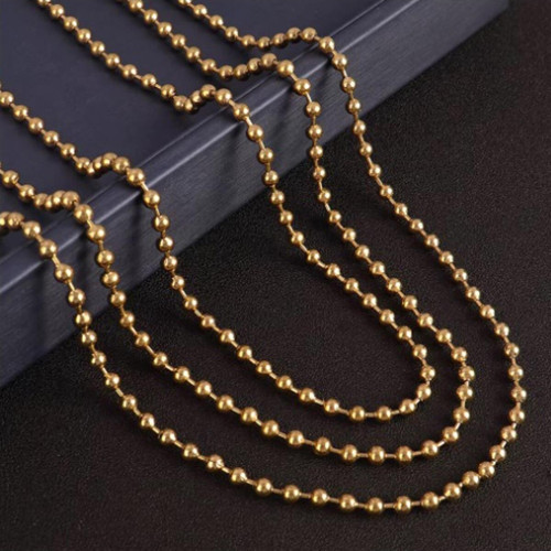 316L Paslanmaz Çelik 2 mm Yuvarlak Top Model Unisex Kolye