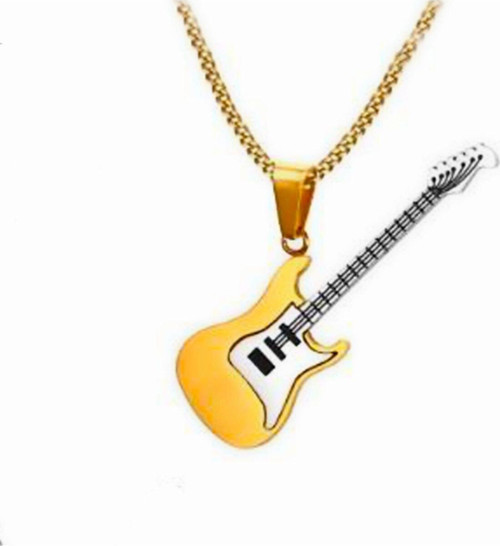 Paslanmaz Çelik Elektro Gitar Kolye Erkek Takı