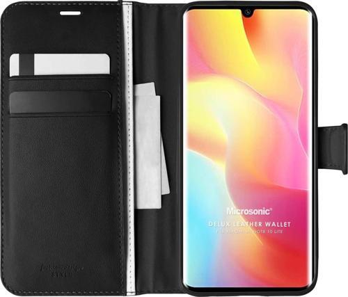 Xiaomi Mi Note 10 Lite Kılıf Delux Leather Wallet Siyah