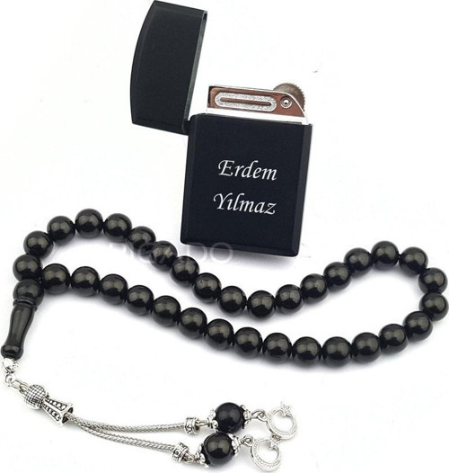 Isme Kişiye Özel Gazlı Çakmak Ve Gürcistan Oltu Tesbih Seti