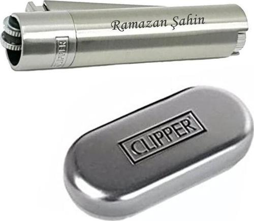 İsme Kişiye Özel Üç Renk Clıpper Metal Çakmak Özel Kutulu