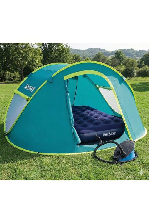 3'Lü Eko Kamp Seti: Cool Mount Çadır, Çift Kişilik Yatak Ve Pratik Pompa
