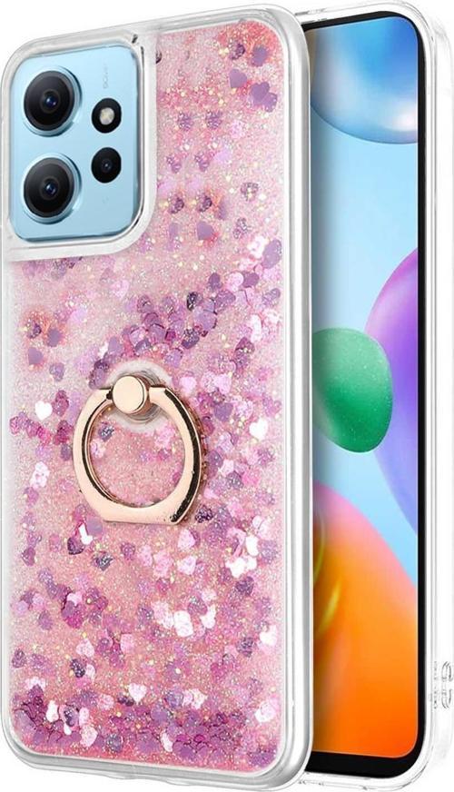 Xiaomi Redmi Note 12 4G Kılıf Glitter Liquid Holder Pembe