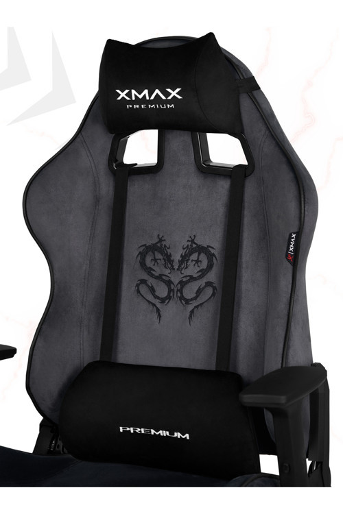 / Rio Balerion Koyu Gri Kadife Terletmez Kumaş Gaming Oyuncu Koltuğu / 120 Kg Taşır