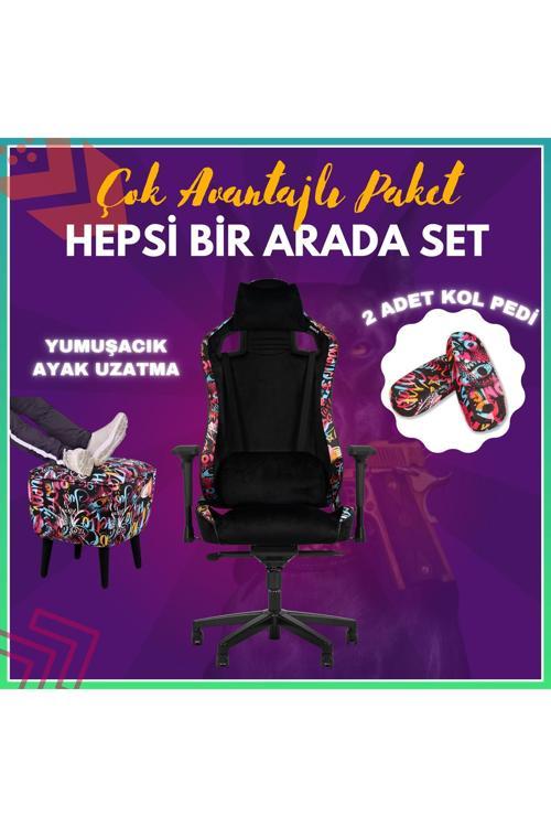 Pro / Ayak Uzatmalı Kol Pedli Maximus 4D Kol Orijinal Yarasa Mekanizmalı Supreme Oyuncu Koltuğu