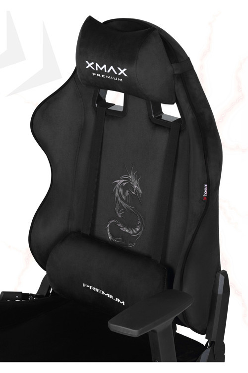 / Rio Balerion Siyah Terletmez Kadife Kumaş Oyuncu Koltuğu / 120 Kg Taşır